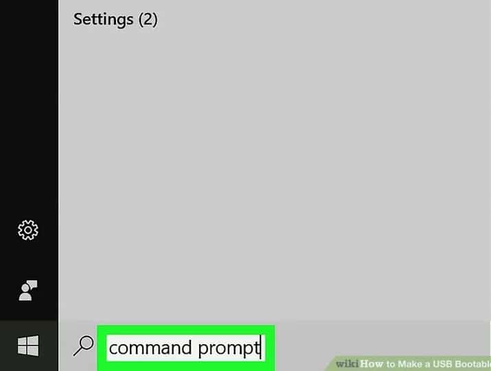 command prompt را تایپ کنید