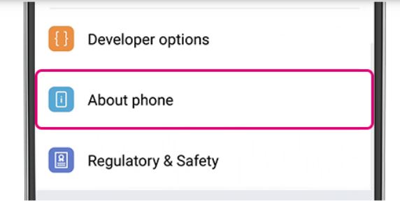 انتخاب About Phone