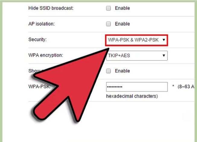 مرحله 3 گذاشتن پسورد وای فای