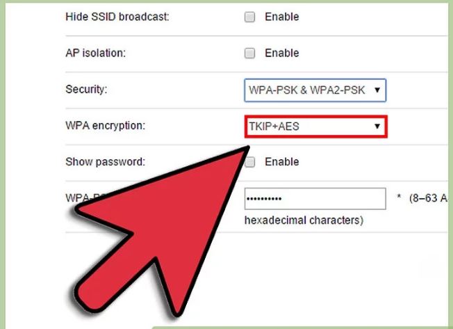 مرحله 4 گذاشتن پسورد وای فای