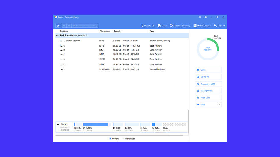 راه اندازی EaseUS Partition Master