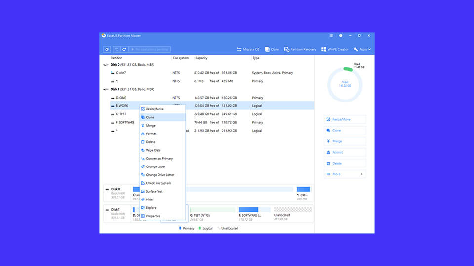 راه اندازی EaseUS Partition Master