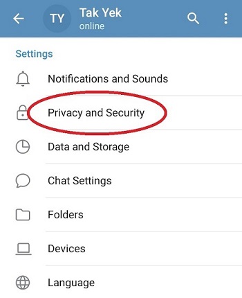بلاک کردن در تلگرام