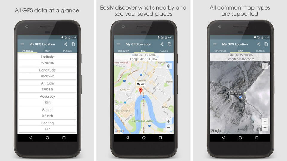 برنامه های اشتراک گذاری مکان برای اندروید : My GPS Location