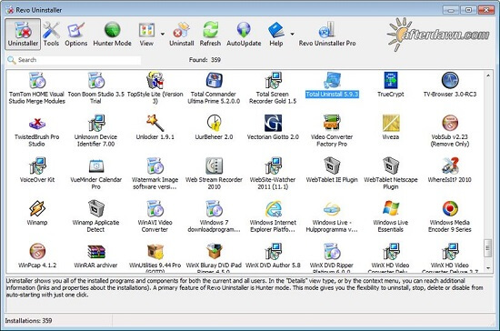 نرم افزار حذف برنامه های نصب شده Revo Uninstaller