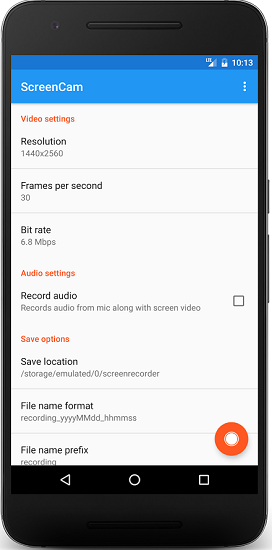  فیلمبرداری از صفحه نمایش اندروید با ScreenCam