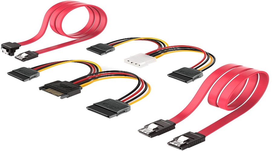 کابل های داده ای از نوع SATA اکثرا  دارای ظاهری صاف و پیچ خورده هستند