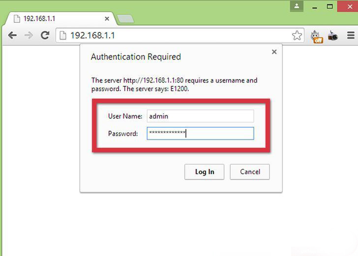 وارد کردن یوزر نیم و پسورد مودم