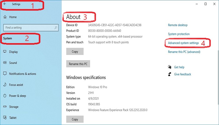گزینه Advanced system settings انتخاب کنید.
