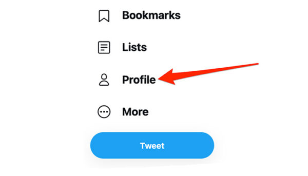 گزینه "Profile" را انتخاب کنید.