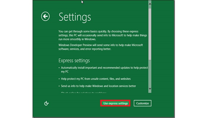 گزینه تنظیمات سریع را انتخاب کنید.